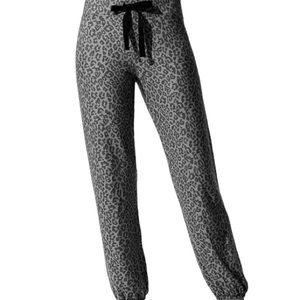 Sundry Grey Leopard Print Sweatpants